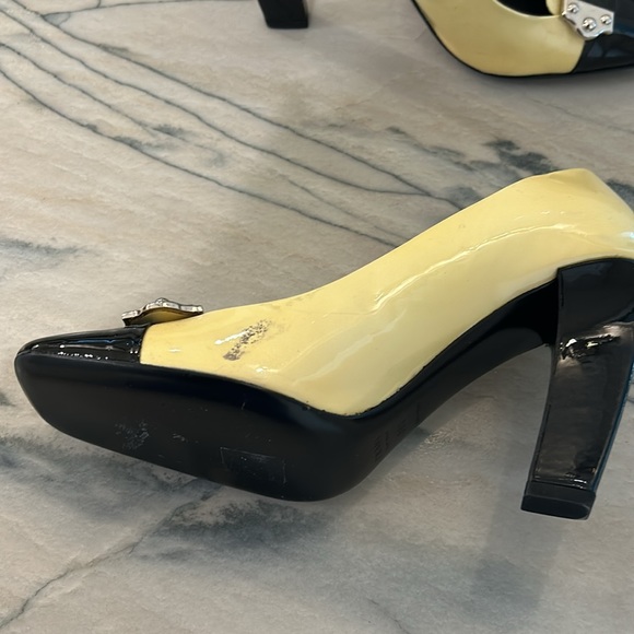Prada heels only worn inside and on carpet. Several discolorations as depicted - Picture 9 of 12